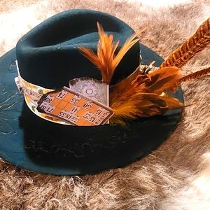 Western hand burned fadora